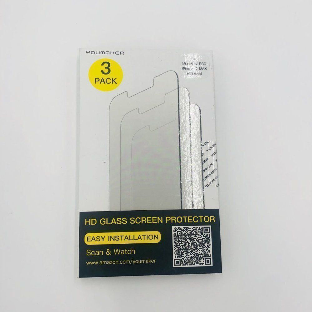 Brand New‎ Youmaker iPhone 12 Pro Max Tempered Glass Screen Protector